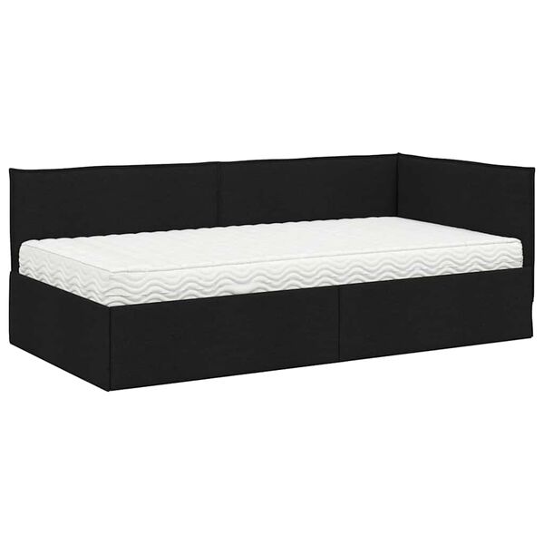 vidaXL Eckbettgestell mit Matratze mit Kopfteil 2 pcs Gr&uuml;n Samt