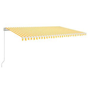 vidaXL Markise Manuell Einziehbar mit LED 500x300 cm Gelb und Wei&szlig;