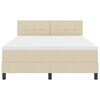 vidaXL Boxspringbett mit Matratze Creme 160 x 200 cm Stoff