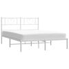 vidaXL Bettgestell mit Kopfteil Metall Wei&szlig; 140x190 cm