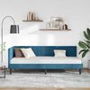 vidaXL Eckbettgestell mit Kopfteil Blau 80 cm x 200 cm Samt