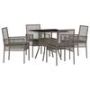 vidaXL Garten Essgruppe 5 Stk. Grau Poly-Rattan