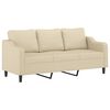 vidaXL 2-tlg. Sofagarnitur mit Kissen Creme Stoff