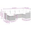 vidaXL 6-tlg. Garten-Sofagarnitur mit Kissen Schwarz Poly Rattan
