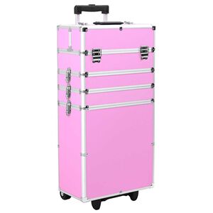 vidaXL Kosmetikkoffer Aluminium Rosa