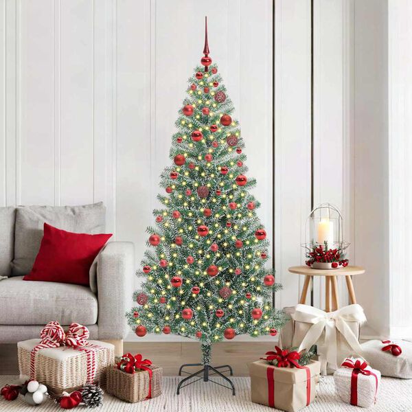 vidaXL K&uuml;nstlicher Weihnachtsbaum beschneit mit LED Licht 180 cm