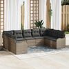 vidaXL Gartensofa-set mit Speicher 9 pcs Grau Poly-Rattan