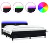 vidaXL Boxspringbett mit Matratze & LED Schwarz 180x210 cm Samt