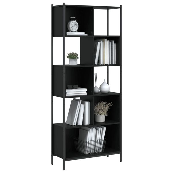 vidaXL B&uuml;cherregal Schwarz 72x28x172 cm Holzwerkstoff