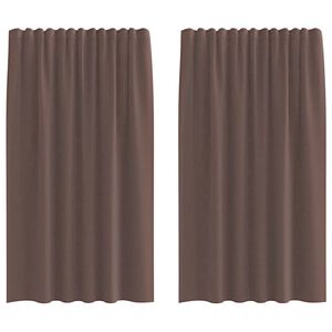 vidaXL Voile Vorh&auml;nge mit Stangentaschen 2 Stk. Braun