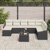 vidaXL Sofa Set mit Kissen 9 pcs Schwarz Poly-Rattan