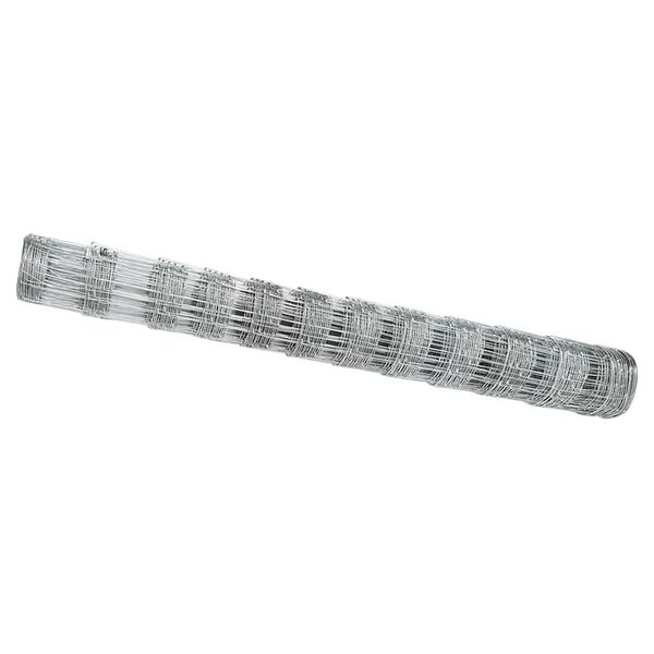 vidaXL Feldzaun Silber 50 x 1,2 m Verzinkter Stahl