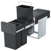 Hailo Einbau-M&uuml;lleimer EcoLine 3x10L Schwarz