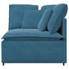 vidaXL Modulares Sofa Eckmodul mit Kissen Blau 100 cm