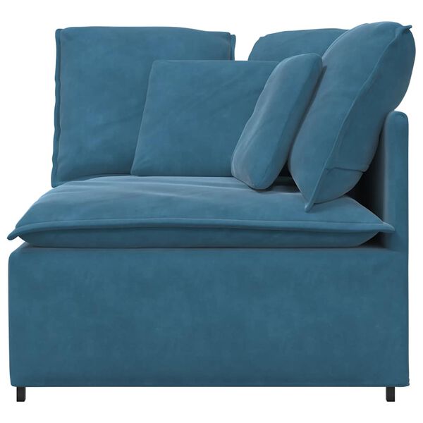 vidaXL Modulares Sofa Eckmodul mit Kissen Blau 100 cm