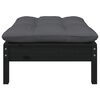 vidaXL Gartenhocker mit Anthrazit Kissen Schwarz Massivholz Kiefer