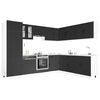 vidaXL 14-tlg. K&uuml;chenschrank-Set Lucca Schwarz Holzwerkstoff