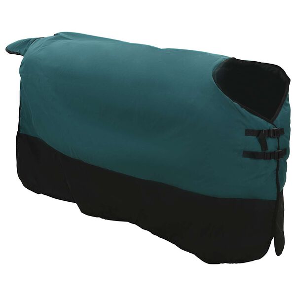 vidaXL Pferdedecke Dunkelgr&uuml;n und Schwarz 135 cm Polyester