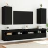vidaXL TV-Wandschr&auml;nke mit LED-Leuchten 2 Stk. Schwarz 30,5x35x70 cm