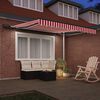 vidaXL Einziehbare Markise Rot und Wei&szlig; 350 x 250 cm Stoff