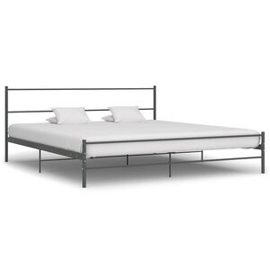 vidaXL Bettgestell Grau Metall 180&times;200 cm