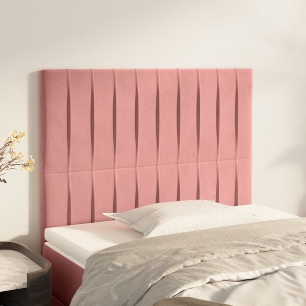 vidaXL Kopfteil Rosa 90x5x118/128 cm Samt