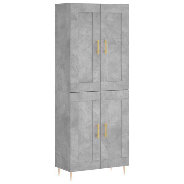 vidaXL Highboard Betongrau 69,5x34x180 cm Holzwerkstoff