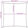 vidaXL Sonnensegel Hellgrau 6x6 m 100% Polyester Oxford