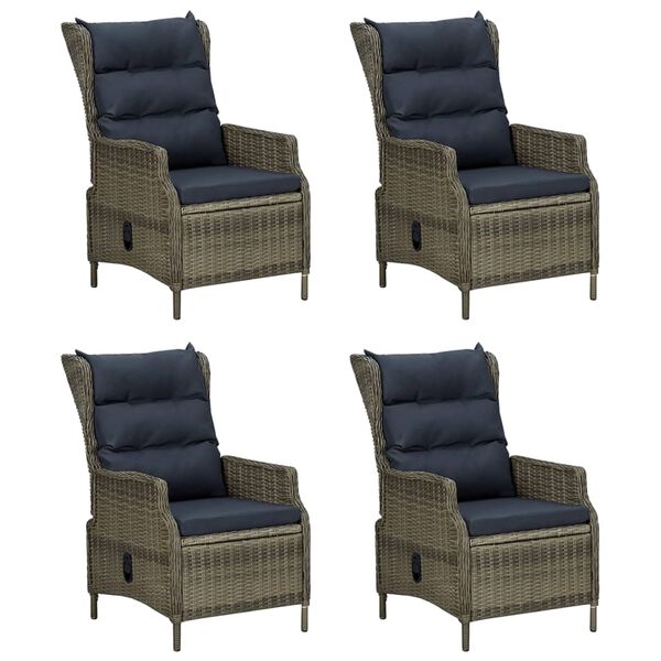 vidaXL 5-tlg. Garten-Essgruppe Braun Poly Rattan