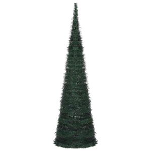vidaXL Weihnachtsbaum with LED String Lights Gr&uuml;n 150 x 150 cm PVC