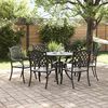 vidaXL Garten Essgruppe 7 pcs Schwarz 90 x 90 x 75 cm Gussaluminium