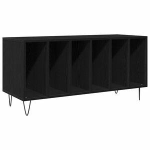 vidaXL Schallplattenschrank Schwarz Eichen-Optik 100 x 38 x 48 cm