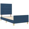 vidaXL Bettgestell mit Kopfteil Blau 90 x 200 cm Stoff