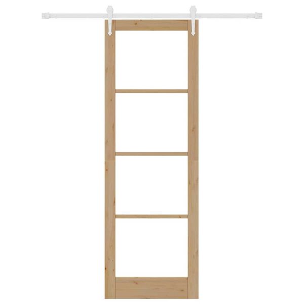 vidaXL Schiebet&uuml;r Natur 78 x 232 cm Massivholz Kiefer und Glas