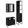 vidaXL Badezimmerm&ouml;bel-Set 3 pcs Schwarz Eichen-Optik Holzwerkstoff