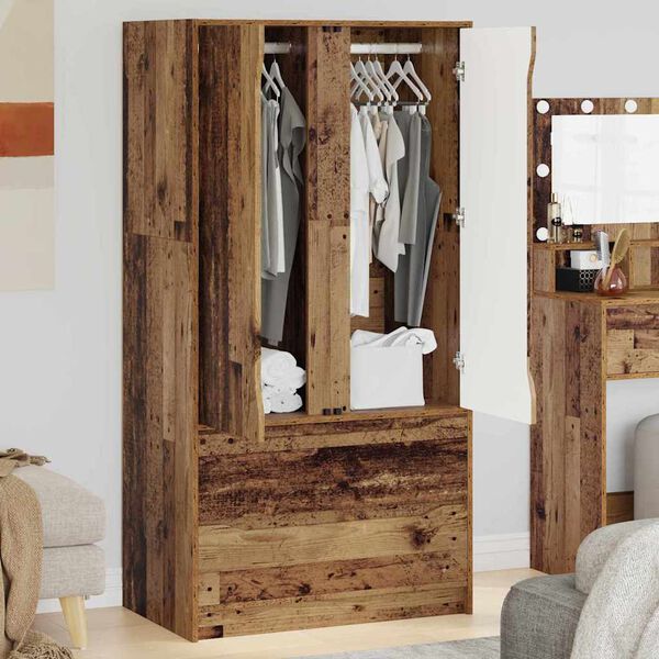 vidaXL Schrank mit Schubladen Altholz 79,5 x 49 x 156 cm Holzwerkstoff
