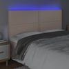 vidaXL LED Kopfteil Cappuccino-Braun 200x5x118/128cm Kunstleder