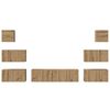 vidaXL TV-Schrankset Wandmontiert 8 pcs Artisan-Eiche Holzwerkstoff