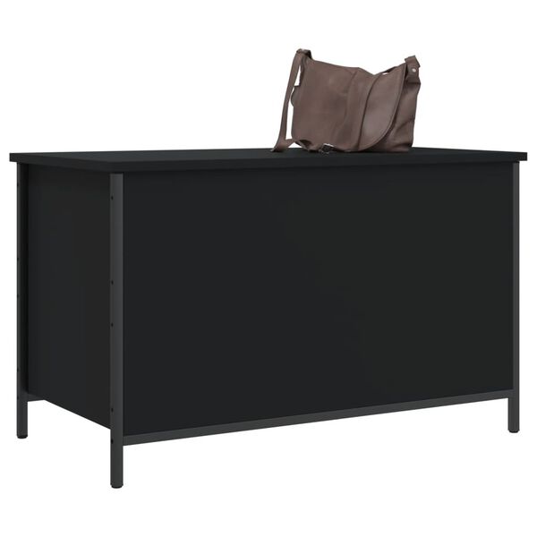 vidaXL Sitzbank mit Stauraum Schwarz 80x42,5x50 cm Holzwerkstoff