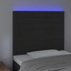 vidaXL LED Kopfteil Schwarz 90x5x118/128 cm Samt