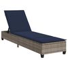 vidaXL Sonnenliege mit Auflagen Grau 55x200x25,5cm Poly Rattan