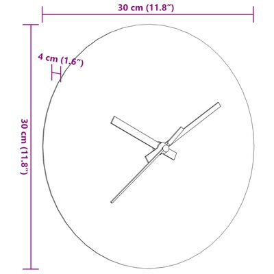 vidaXL Wanduhr mit Leuchtender Skala und Zeiger Braun Ø30 cm