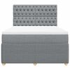 vidaXL Boxspringbett mit Matratze Hellgrau 140x190 cm Stoff