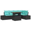 vidaXL Garten-Sofa-Set 6 stk. 5-Sitzanzahl Schwarz und Teal
