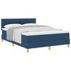 vidaXL Boxspringbett mit Kissen mit Kopfteil Blau 140 x 190 cm Stoff