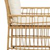 vidaXL Gartenm&ouml;bel Set 3 pcs Nat&uuml;rlich und Cremwei&szlig;