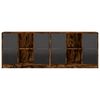 vidaXL B&uuml;cherschrank mit T&uuml;ren R&auml;uchereiche 204x37x75 cm Holzwerkstoff