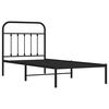 vidaXL Bettgestell mit Kopfteil Metall Schwarz 90x200 cm