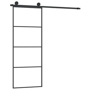 vidaXL Schiebet&uuml;r mit Beschlag 76x205 cm ESG-Glas & Aluminium
