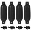 vidaXL Bootsfender 4 Stk. Schwarz &Oslash; 11x40 cm PVC